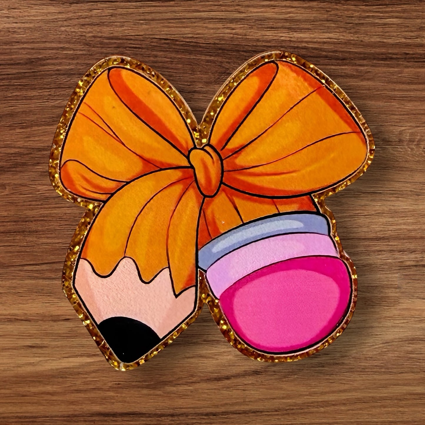Pencil Bow Acrylic Flatback