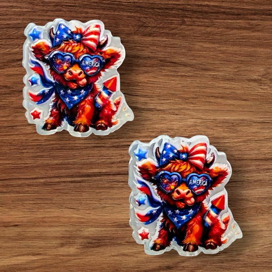 Patriotic Cow Acrylic Focal