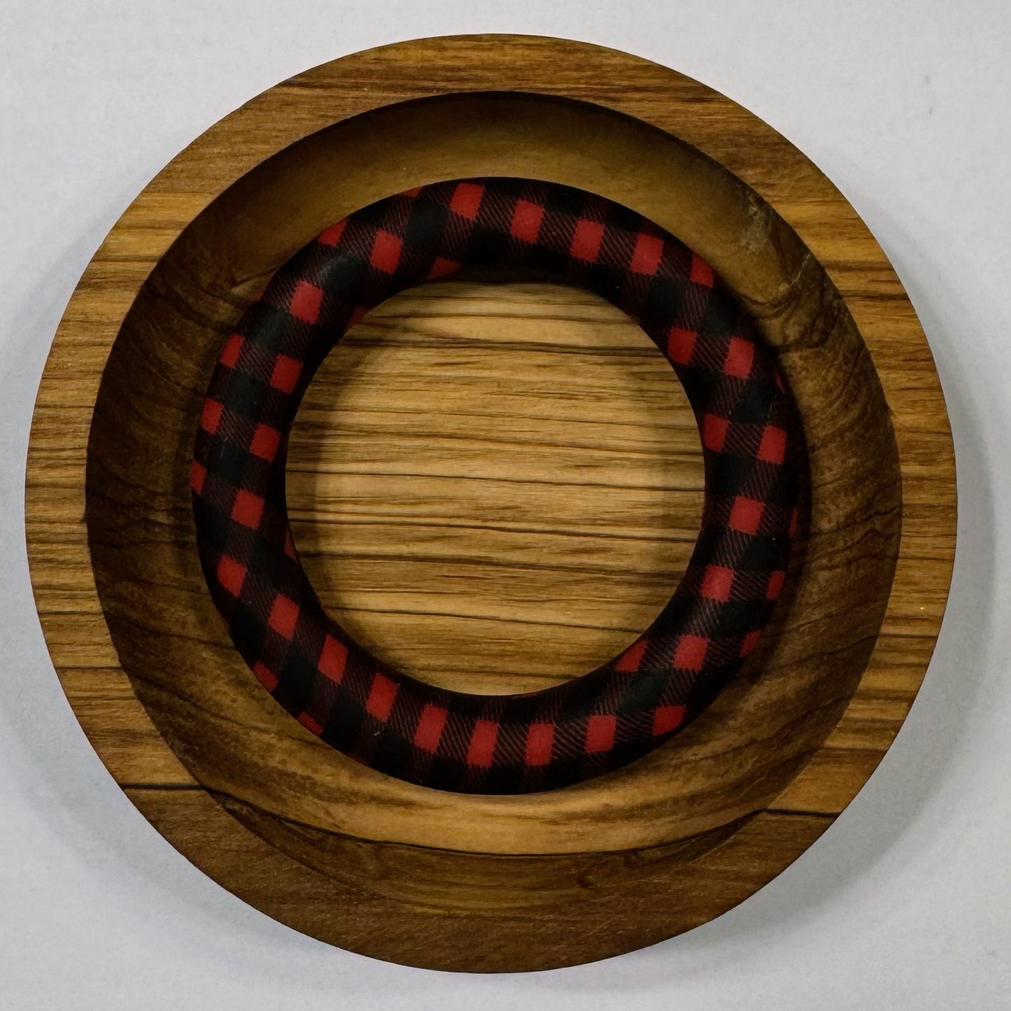 65mm Red Plaid Silicone Ring