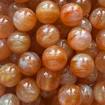 16mm Orange Galaxy Acrylic Bead