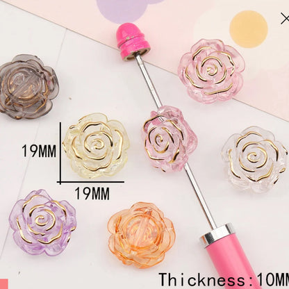 19mm Acrylic Rose Beads