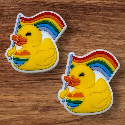 Duck With Rainbow Flag Focal