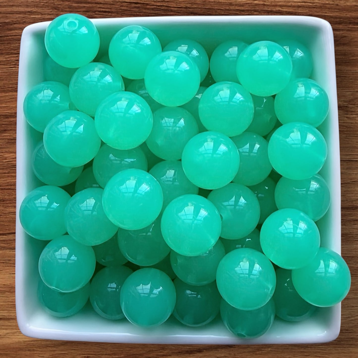 16mm Teal Jelly Acrylic Bead