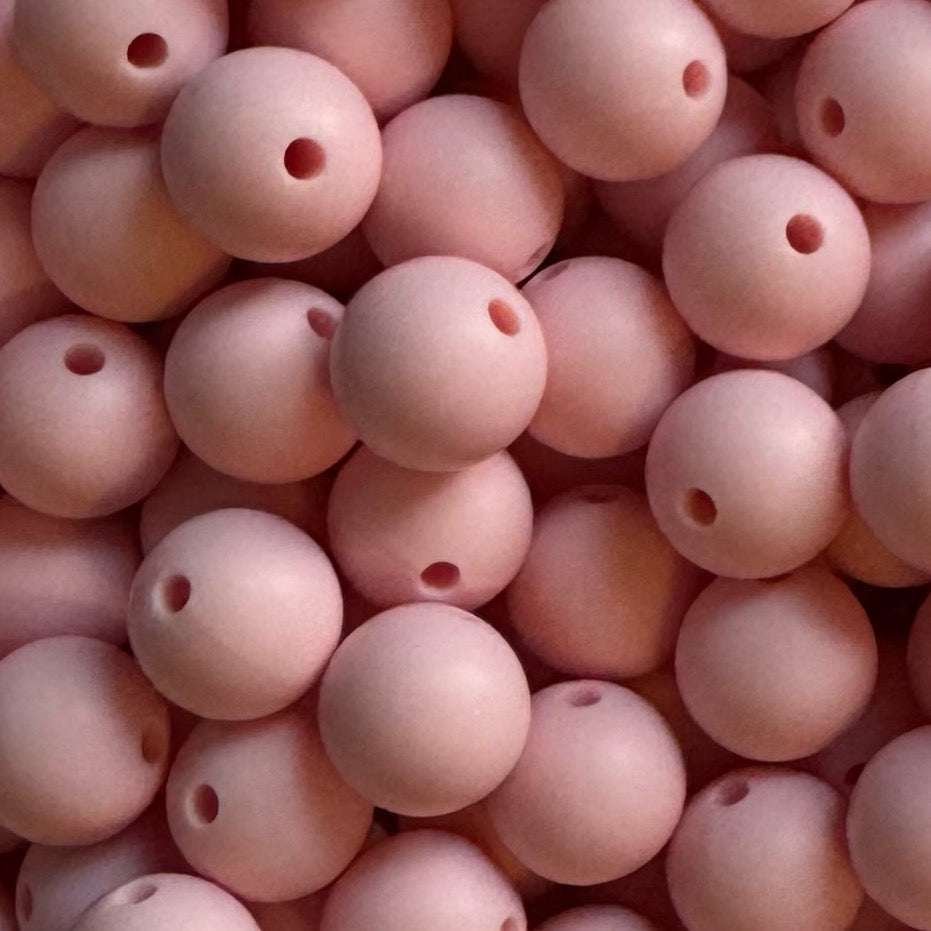 15mm pale Pink Silicone Bead