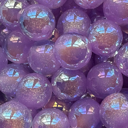 16mm Cat Eye Glitter Acrylic Bead (Lilac)