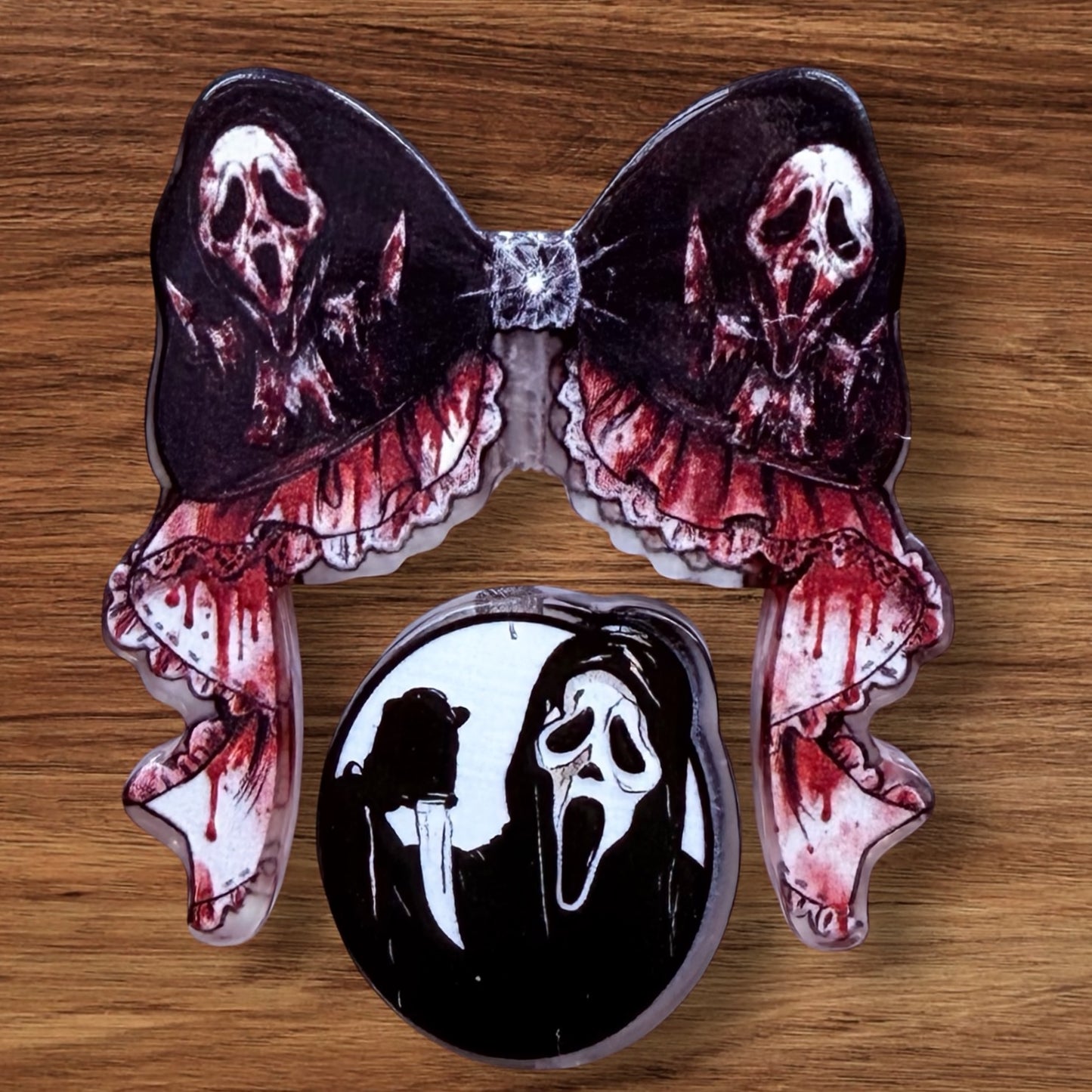 Ghostface Acrylic Bow Focal