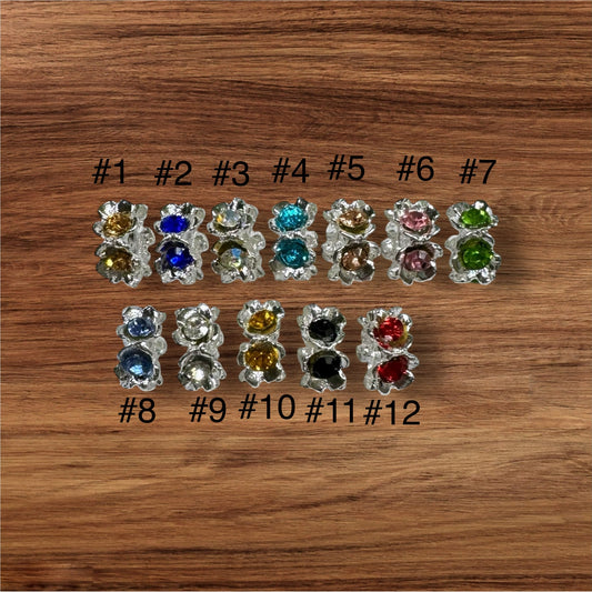 14mm Silver & Gemstone Spacer Bead