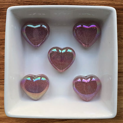 Extreme Gloss & Glitter Pink Acrylic Heart Bead