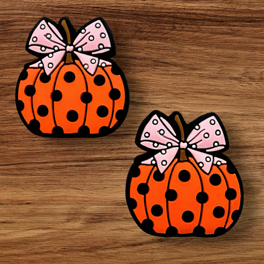 Orange & Black Polka Dot Pumpkin Focal