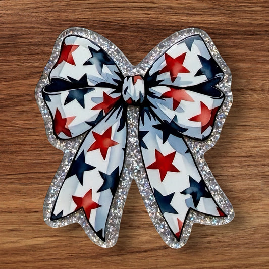 Bow With Stars Acrylic Flatback