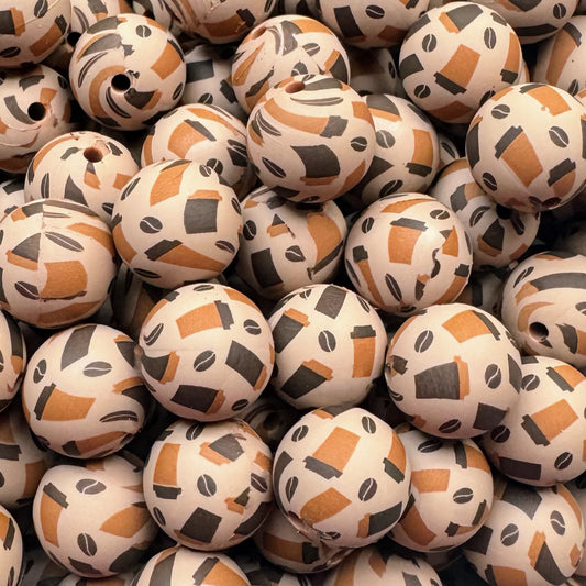 15mm Coffee Time Silicone Bead