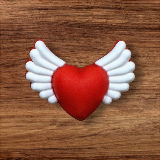 3-D Heart With Wings Focal (Red)