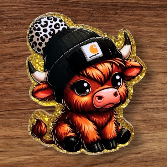 Cow In Hat Acrylic Flatback