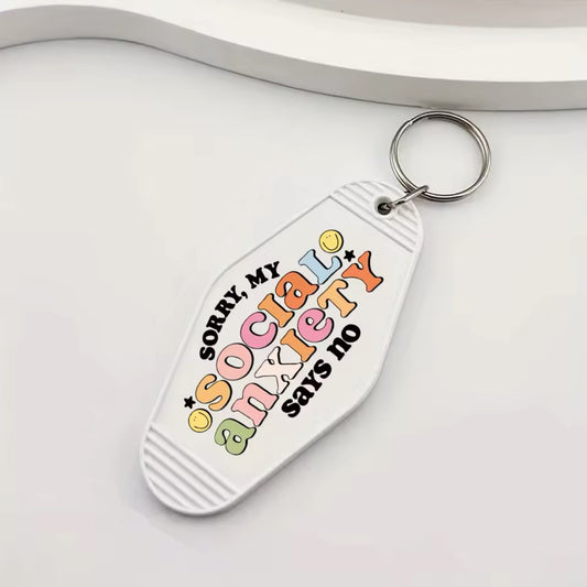 Sorry My Social Anxiety Says No Keychain Sticker