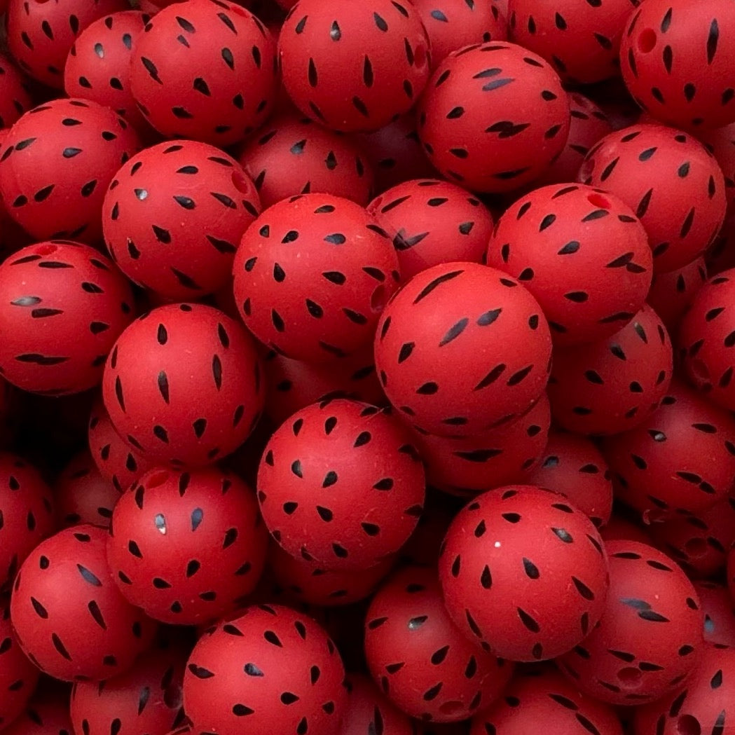 15mm Watermelon Silicone Bead