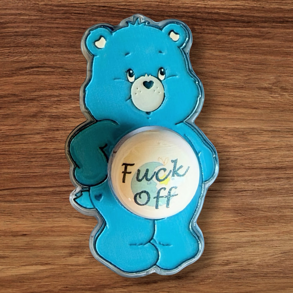 Acrylic Swear Bear Focal With Matching 16mm Bead Multiple Styles Available