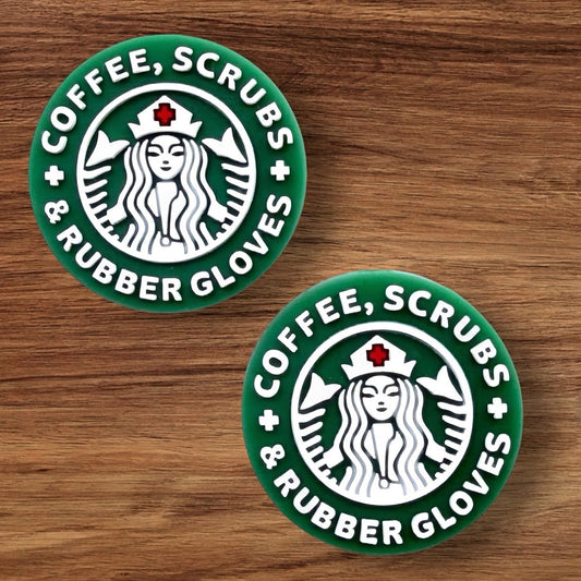 Coffee, Scrubs, Rubber Gloves Logo Focal