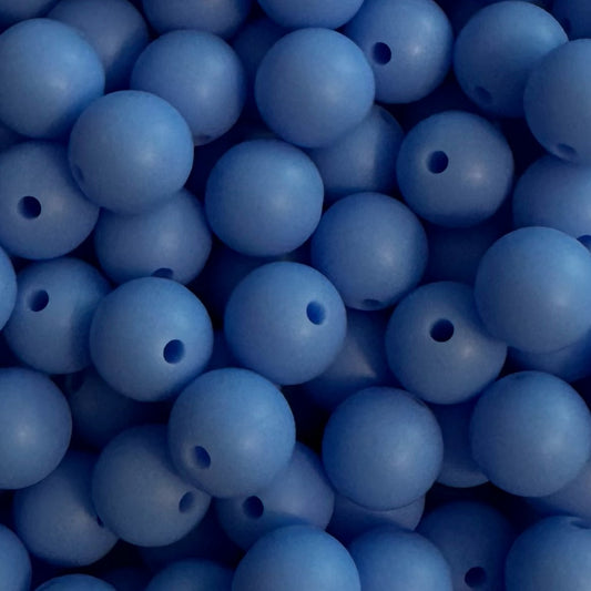 12mm Blue Silicone Bead