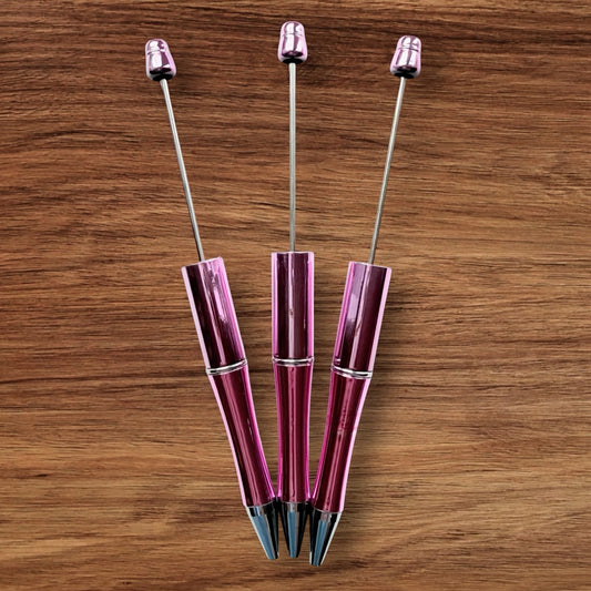 Raspberry Chrome Beadable Pen