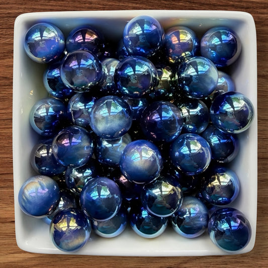 16mm Blue Galaxy Acrylic Bead