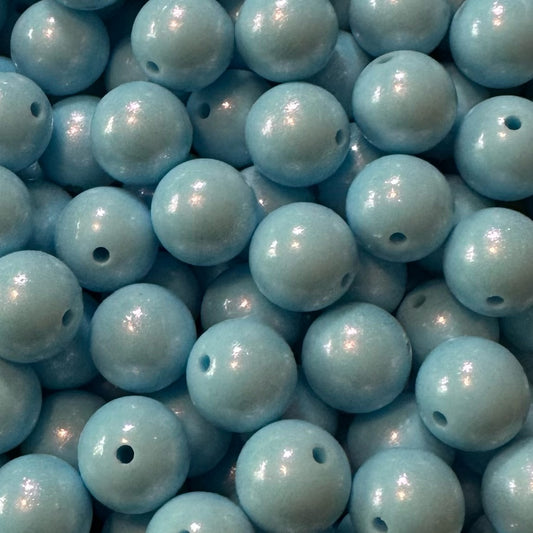 15mm Chameleon Lake Blue Silicone Bead