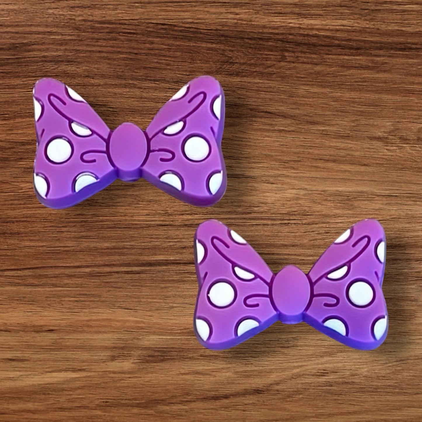 Purple Polka Dot Bow Focal