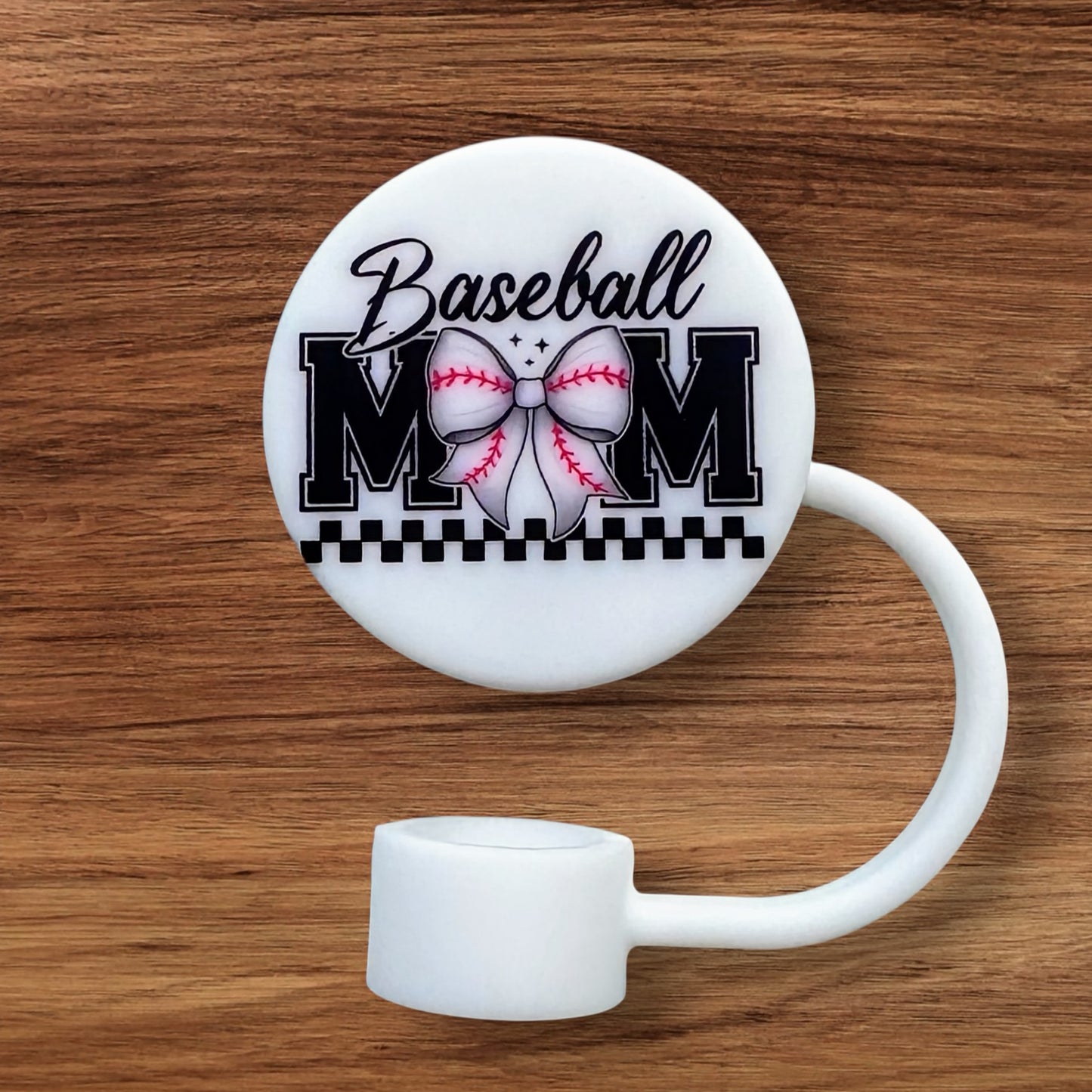 Baseball Mom Silicone Straw Topper (Custom)