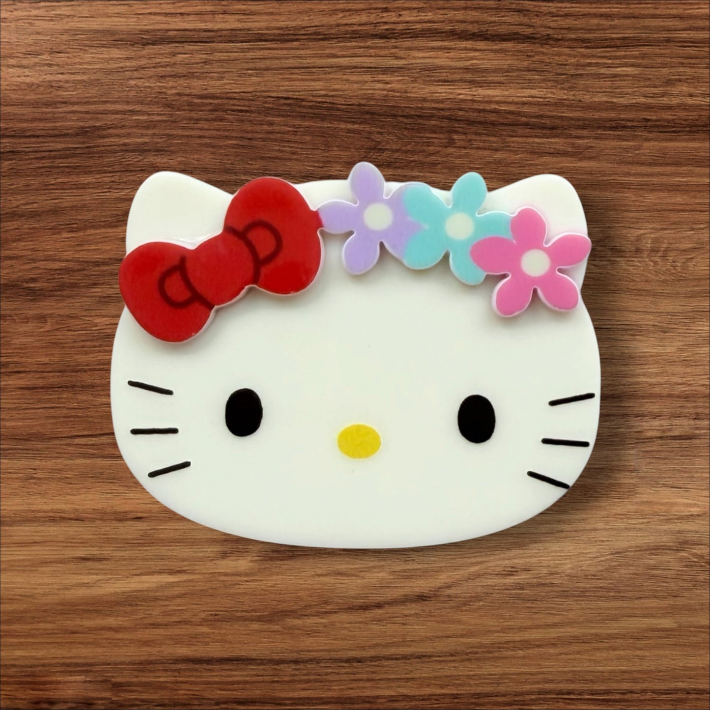 Kitty With Floral Headband Acrylic Flatback