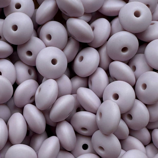 12mm Lilac Silicone Lentil Bead