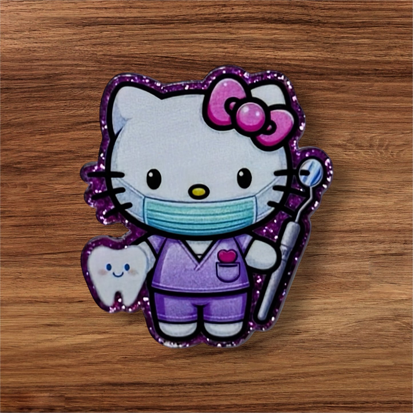 Kitty Dental Hygienist Acrylic Flatback