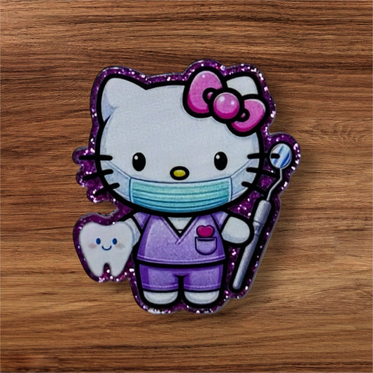 Kitty Dental Hygienist Acrylic Flatback