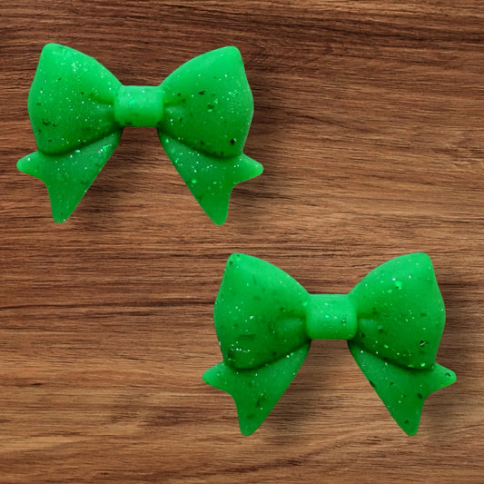 Green Glitter Bow Focal