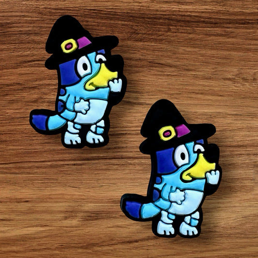 Blue Dog In Witch Hat Focal