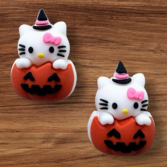 3-D Kitty In Pumpkin Focal