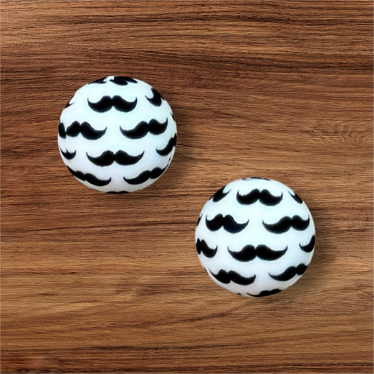 15mm Mustache Silicone Bead