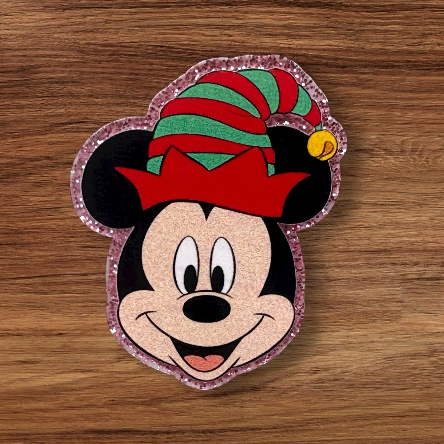 Mouse In Elf Hat Acrylic Flatback