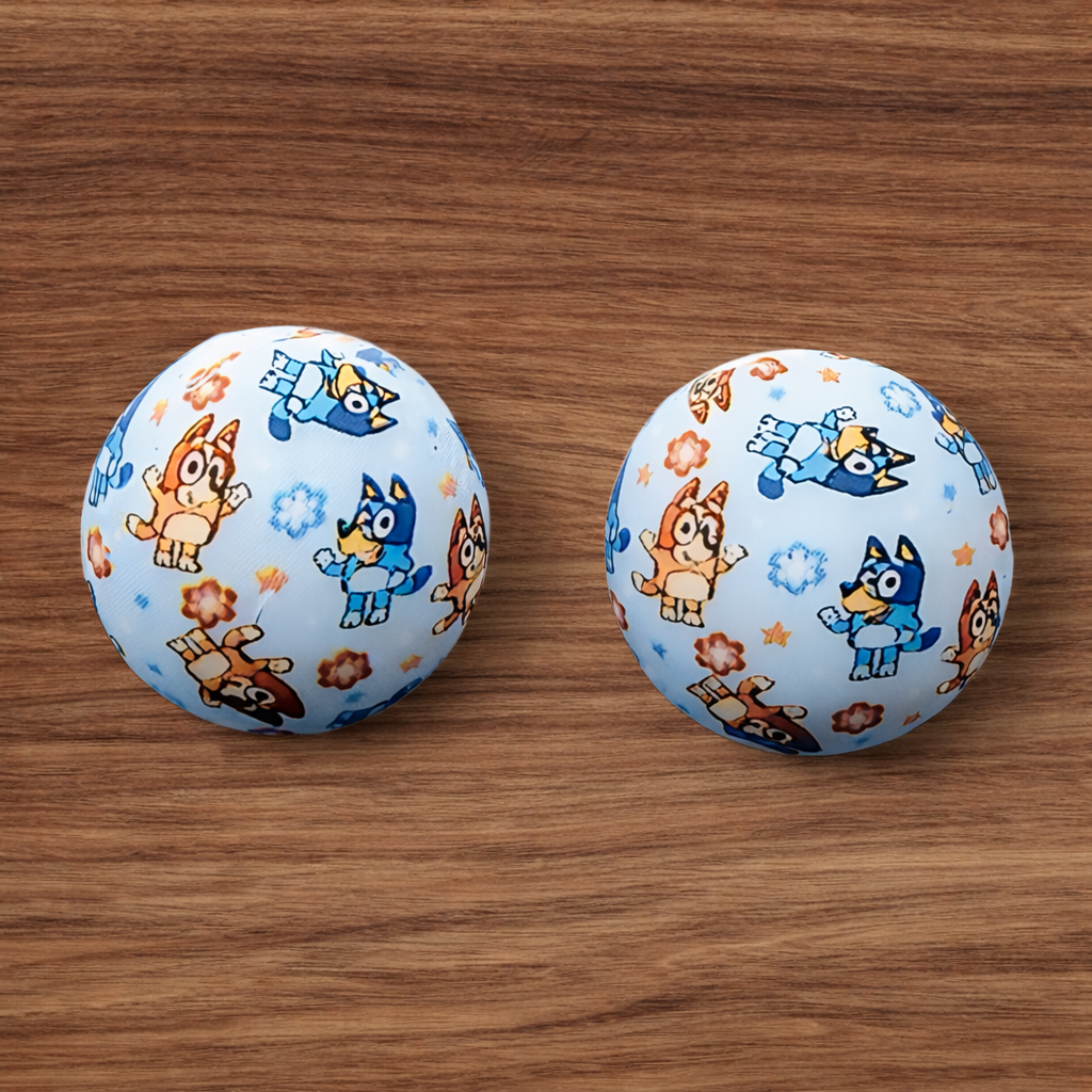 15mm Blue Pup Silicone Bead