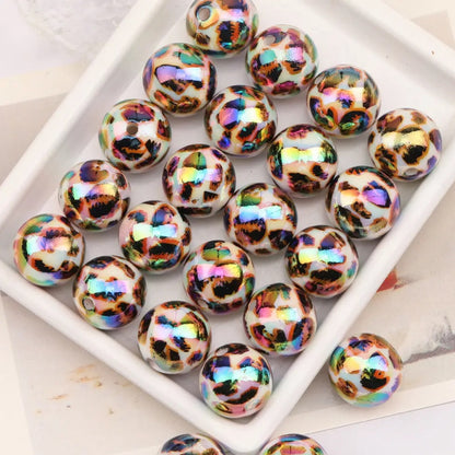 16mm Acrylic Leopard Iridescent Acrylic Beads