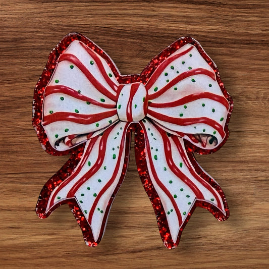Christmas Tree Cake Bow Acrylic Flatback