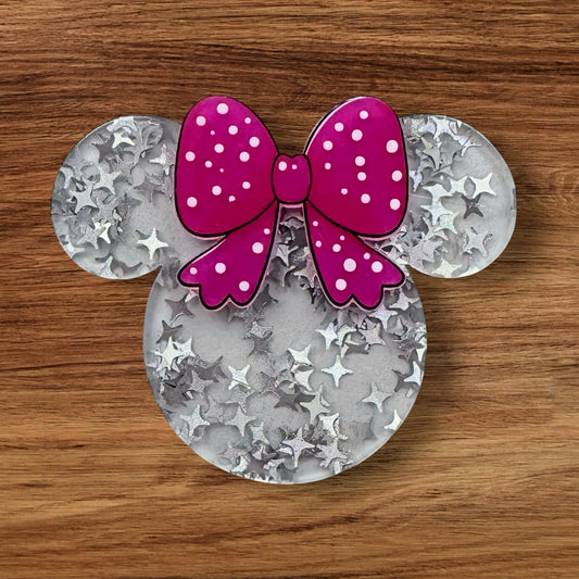 Mouse With Bow Acrylic Flatback