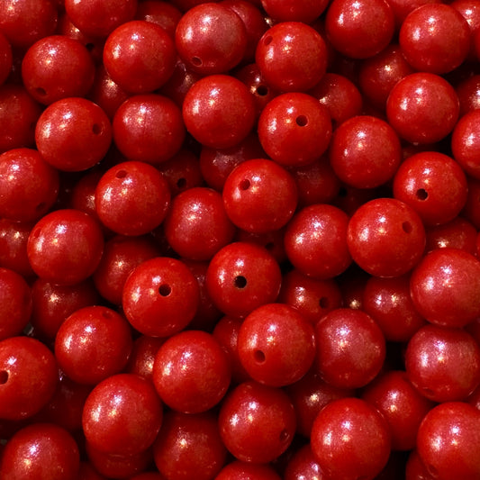 15mm Scarlet Red Chameleon Silicone Bead