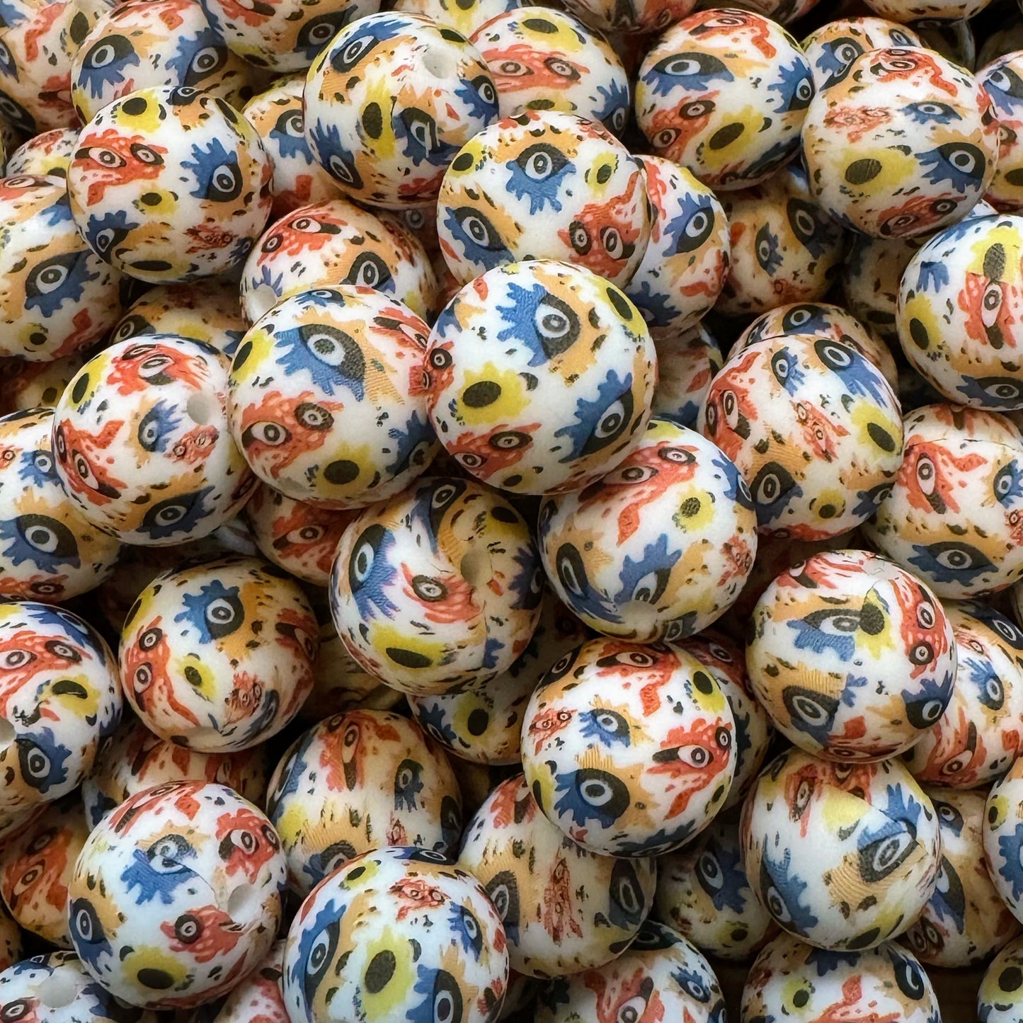 15mm Crazy Eye Silicone Bead