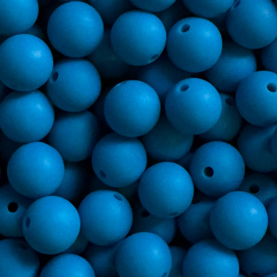 12mm Pirate Blue Silicone Bead