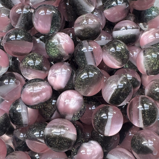 16mm Glitter Cats Eye Acrylic Bead