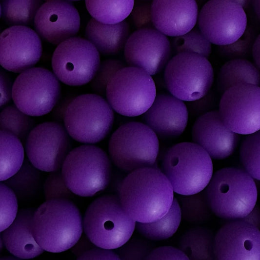 15mm Grape Purple Silicone Bead