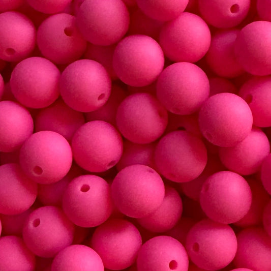 12mm Eraser Pink Silicone Bead