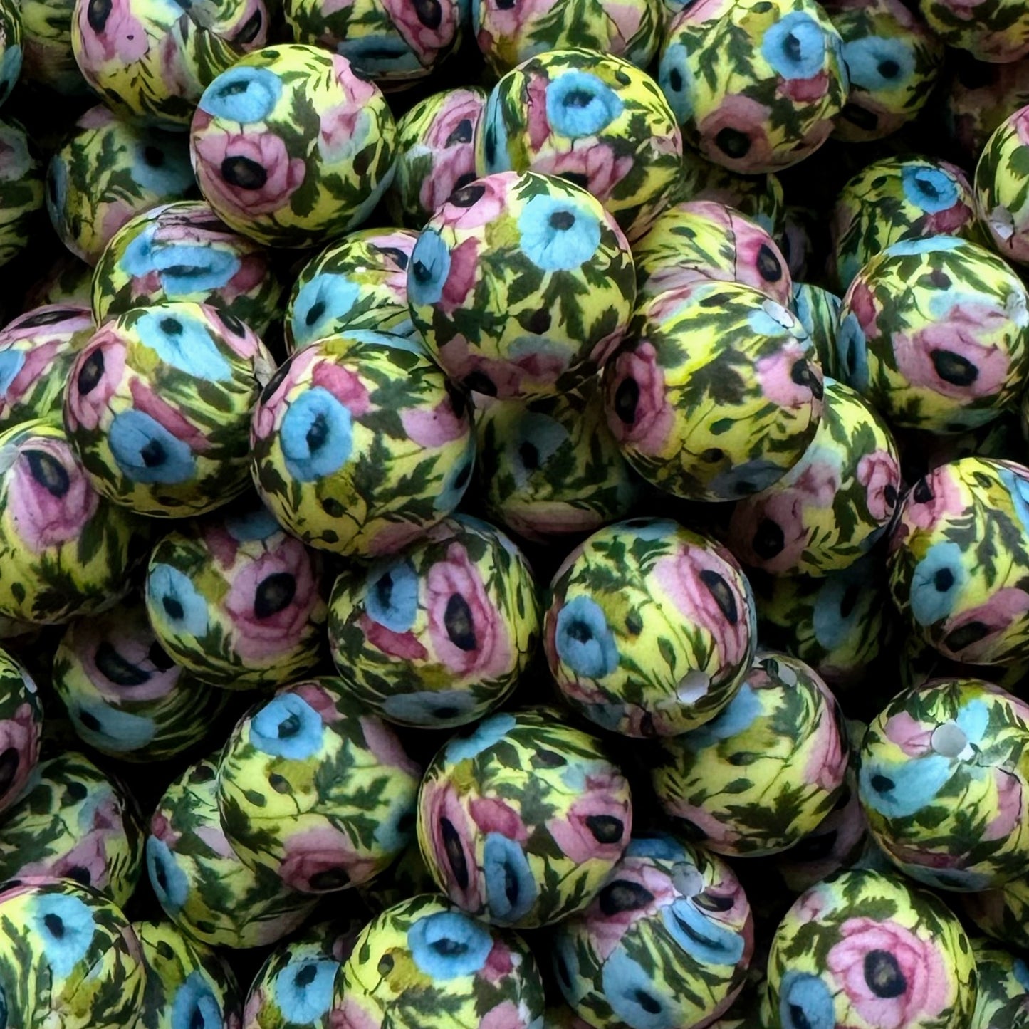 15mm Floral Silicone Bead