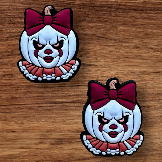Clown Pumpkin With Bow Focal