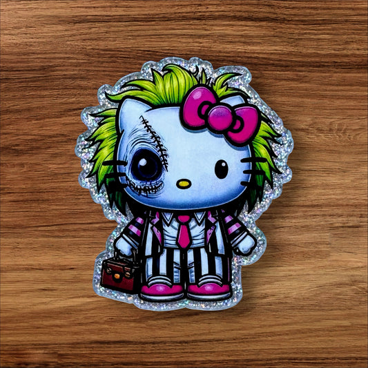 Kitty With Green Hair Acrylic Flatback