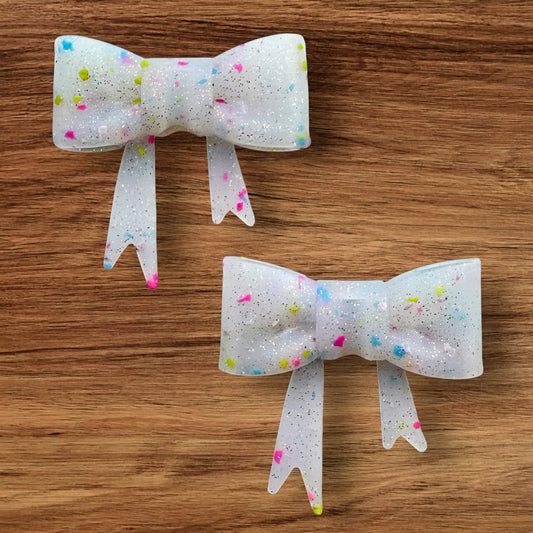 Glitter Confetti Bow Focal/Straw Topper